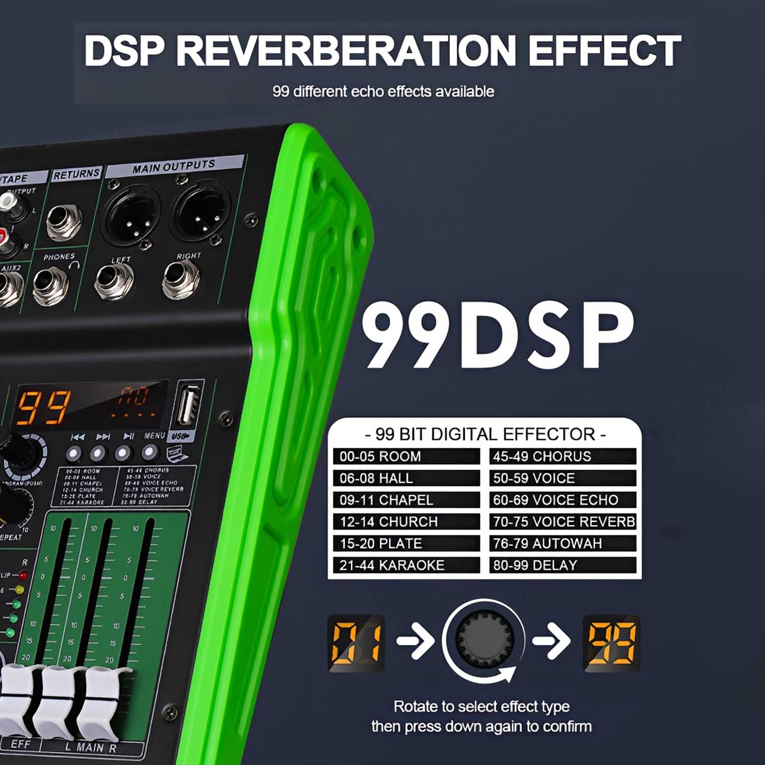 BL-04FX professional mixing console view 3