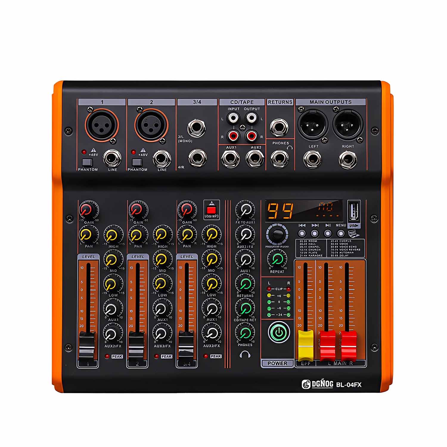 BL-04FX professional mixing console view 2