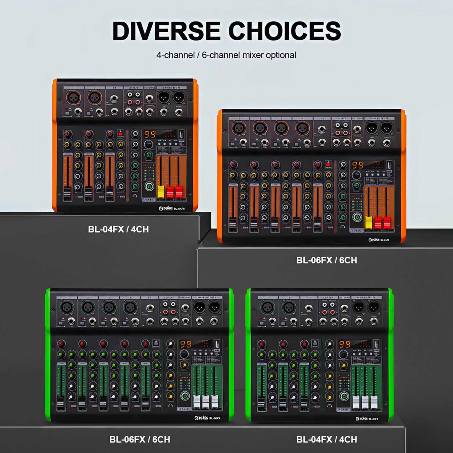 BL-04FX professional mixing console view 5