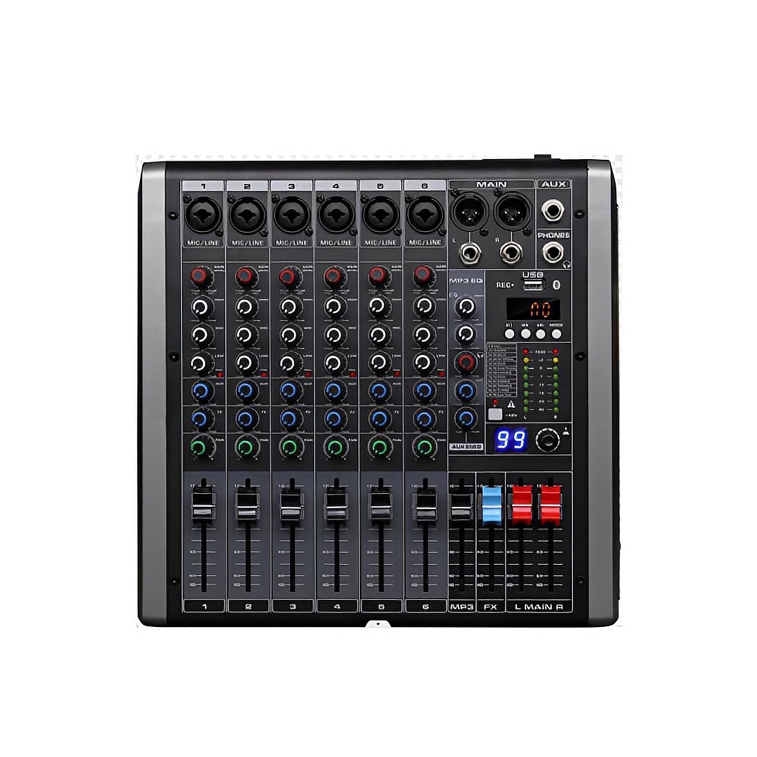 Q-4 4 channel professional mixing console view 1