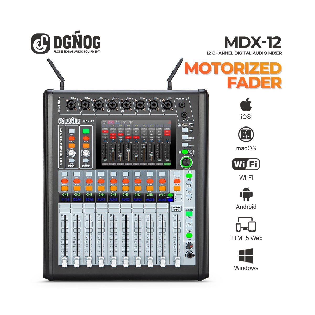 MDX-12 professional digital mixer view 1