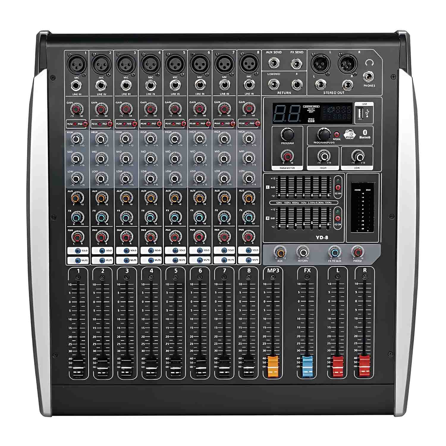 YD-6 professional powered mixing console view 1