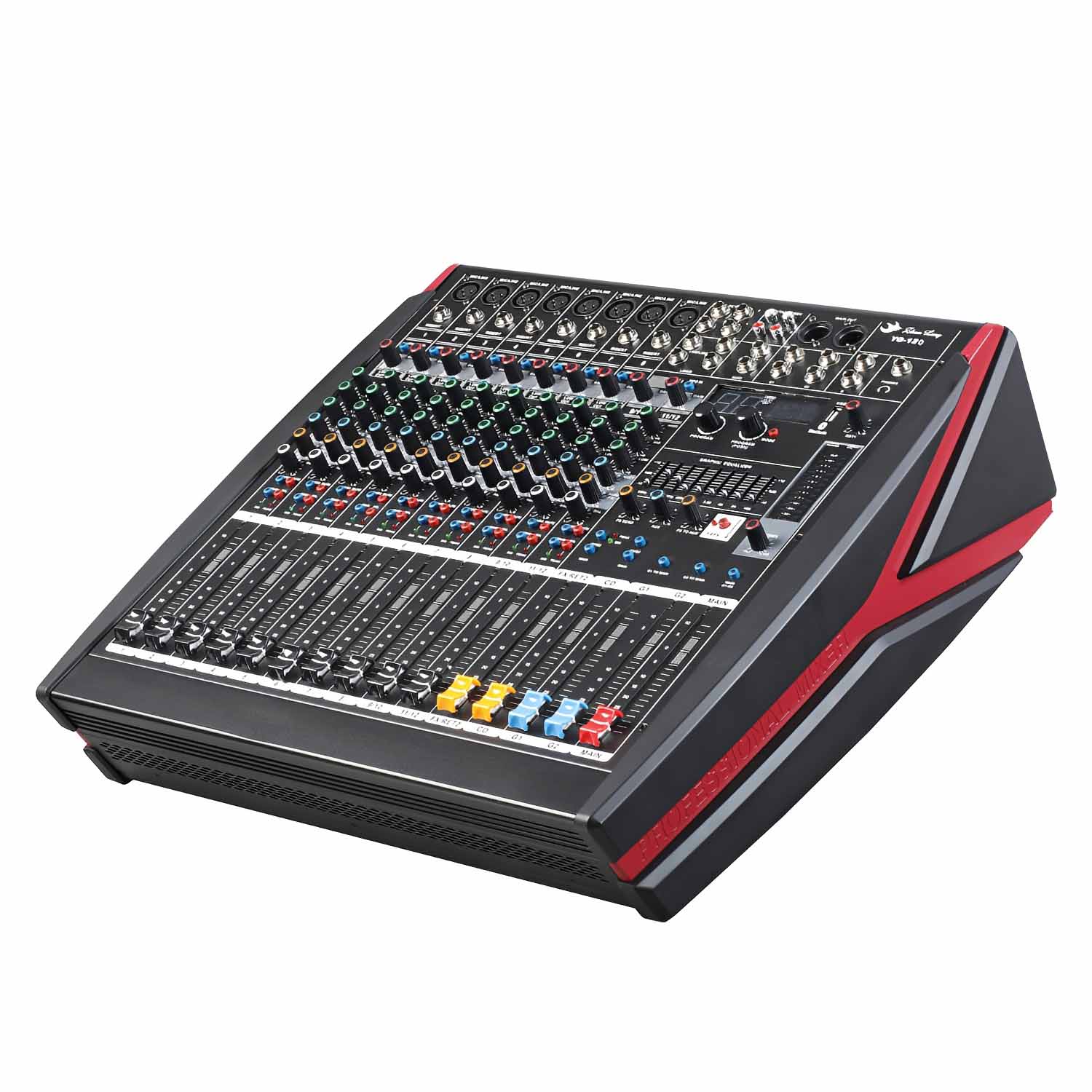 YG-12 professional powered mixing console view 2