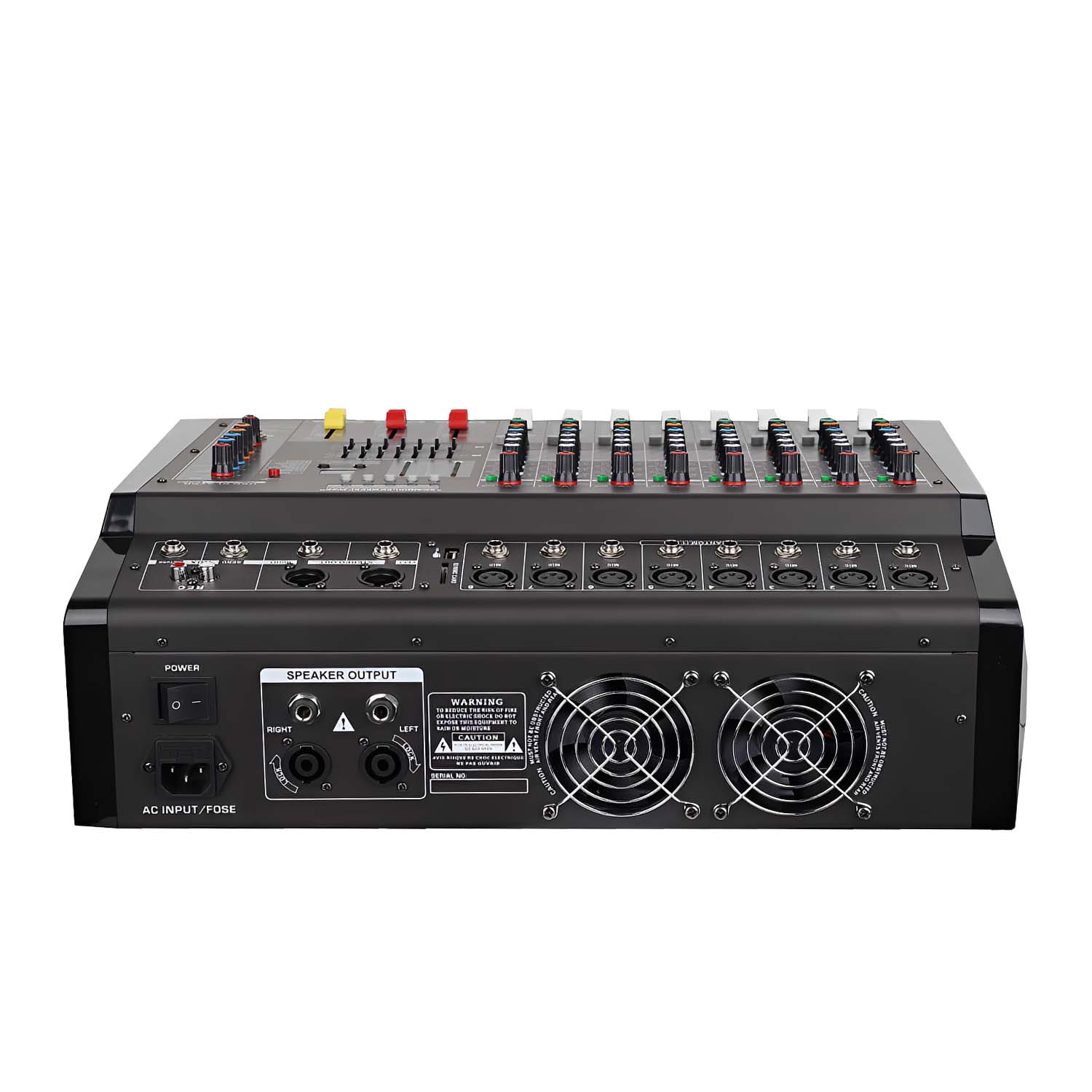 PMX-1608D professional powered mixing console view 3