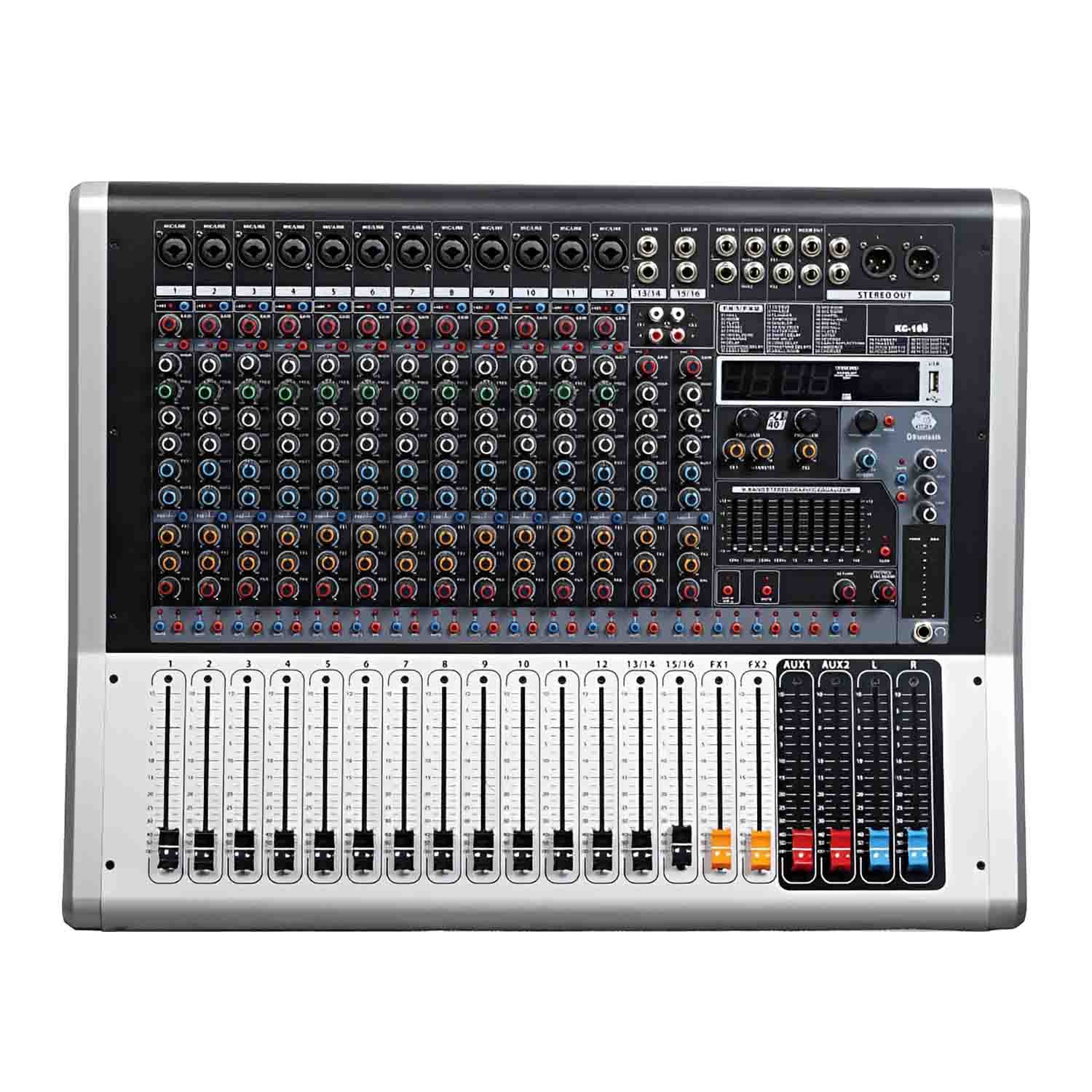 KC-120 professional powered mixing console view 2