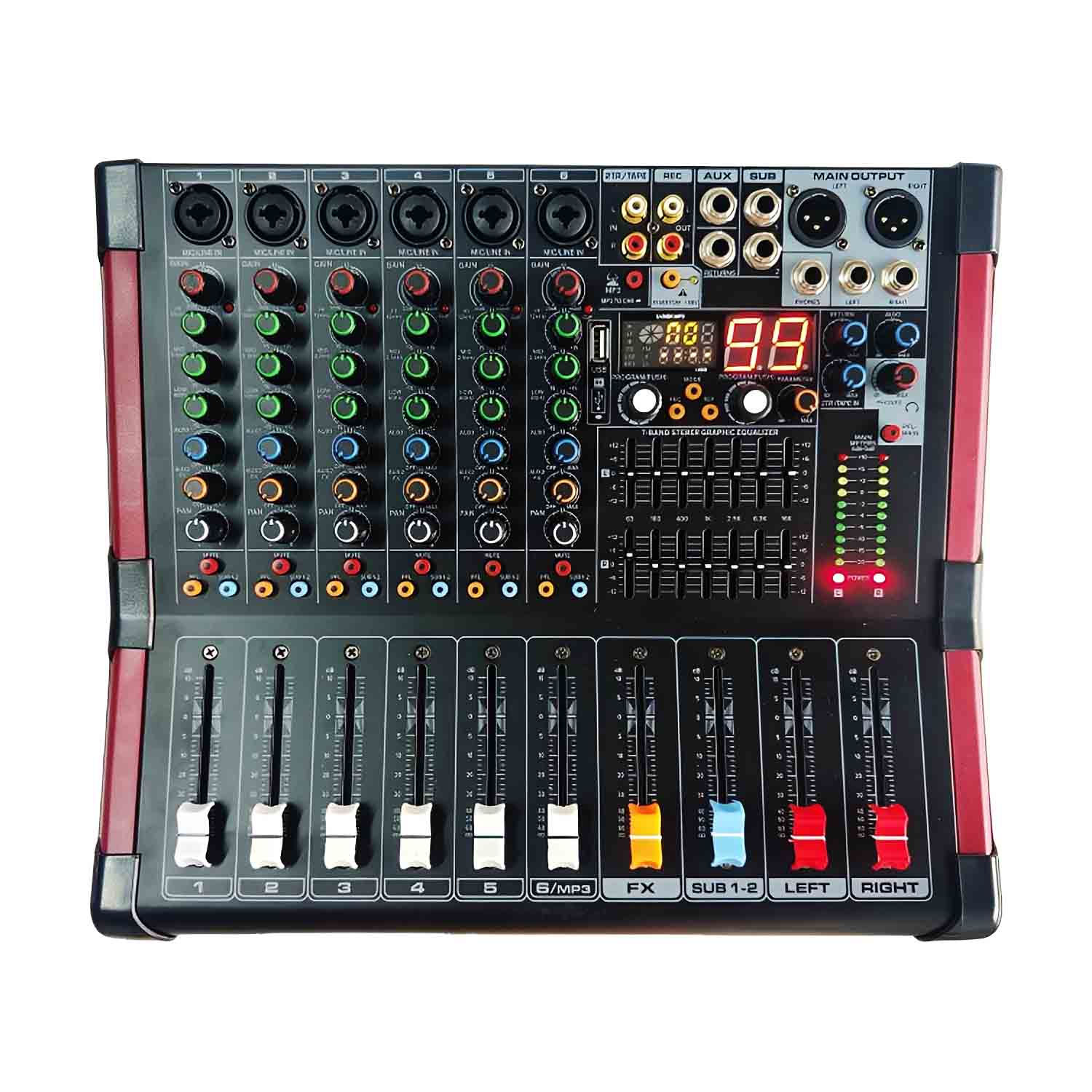 MINI-B 1202D powered mixing console view 1