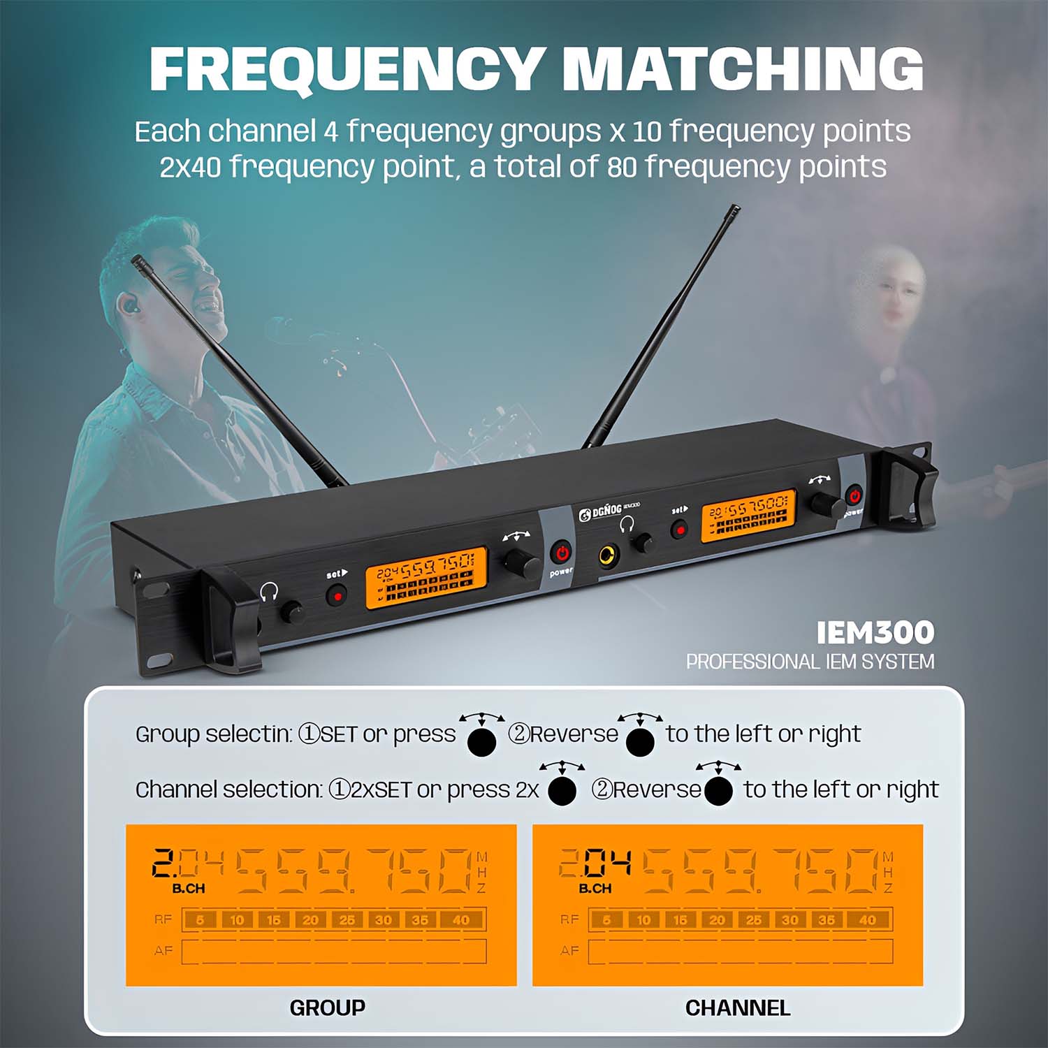 IEM300 wireless in ear monitoring system view 3
