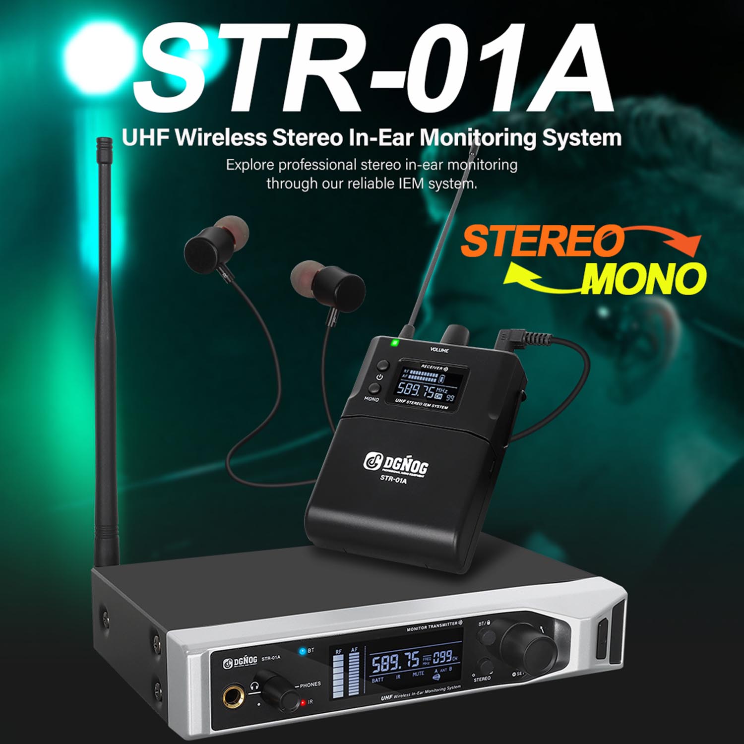 STR-01A wireless in ear monitoring system view 2