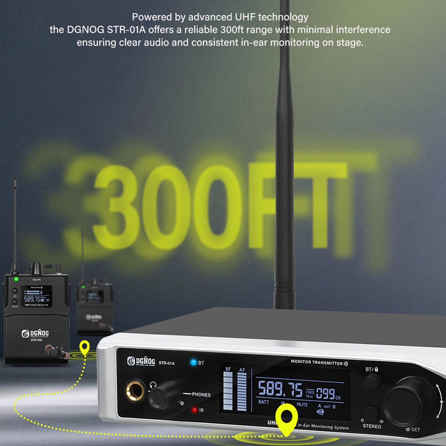 STR-01A wireless in ear monitoring system view 3