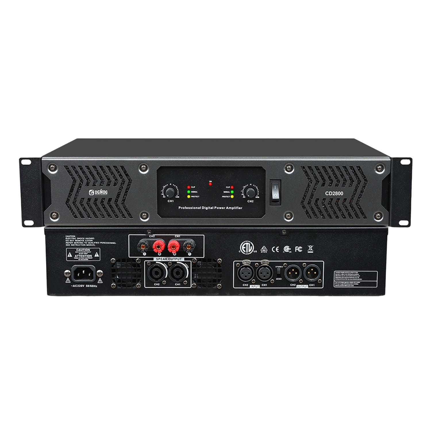 CD2800 four channel digital power amplifier view 1