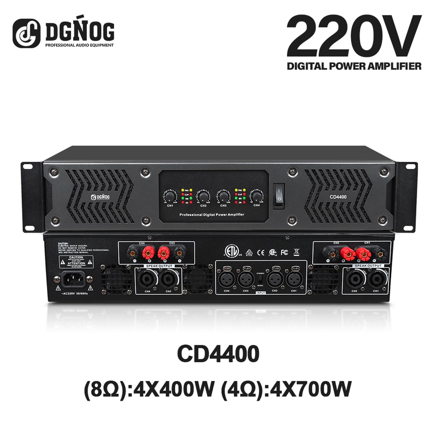 CD4400 four channel digital power amplifier view 2