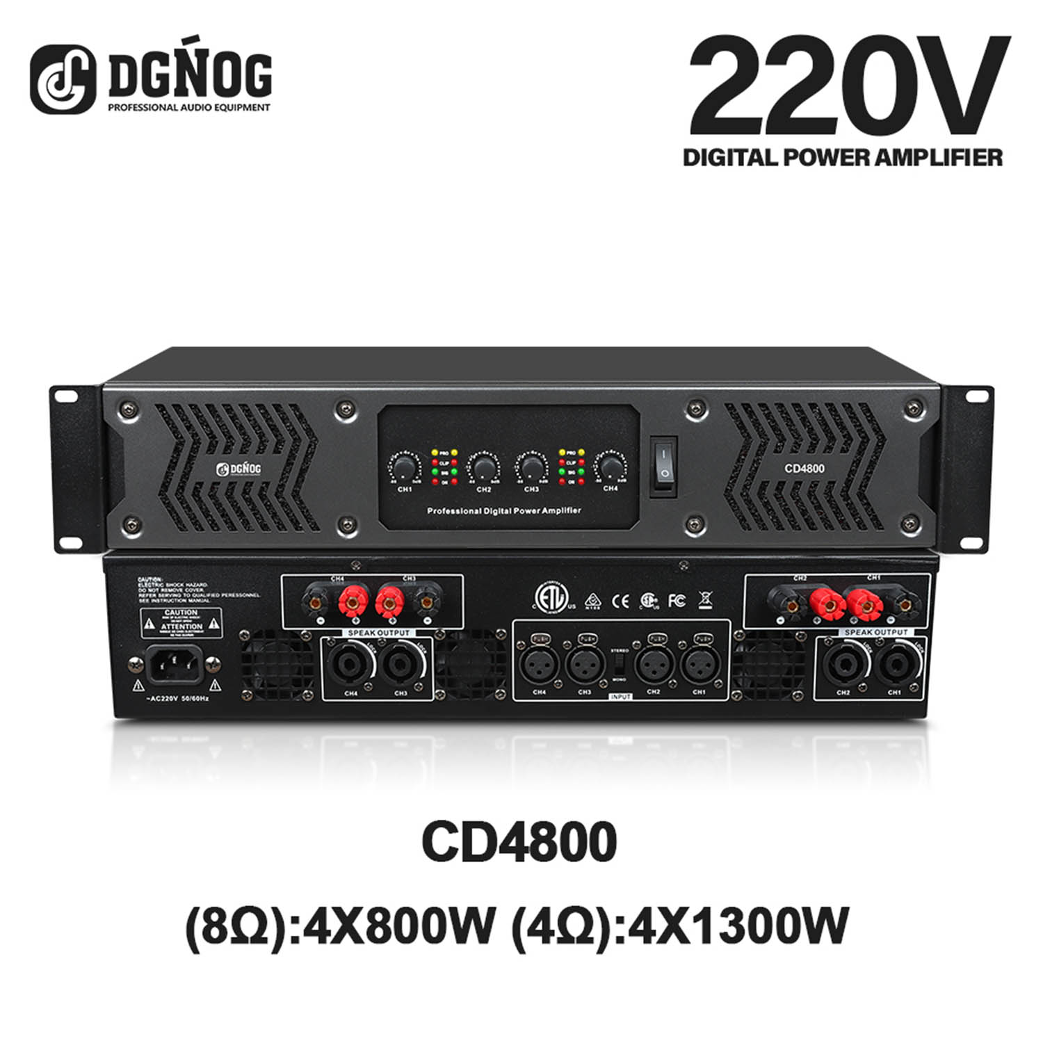 CD4800 four channel digital power amplifier view 2