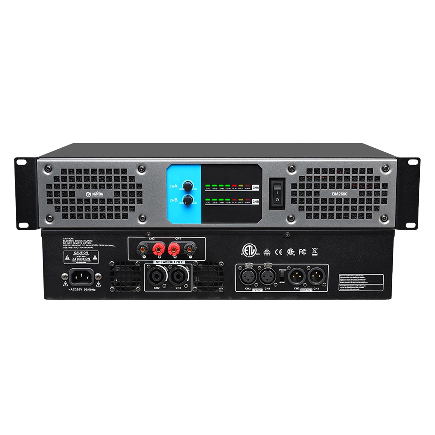 BM2600 digital power amplifier view 1