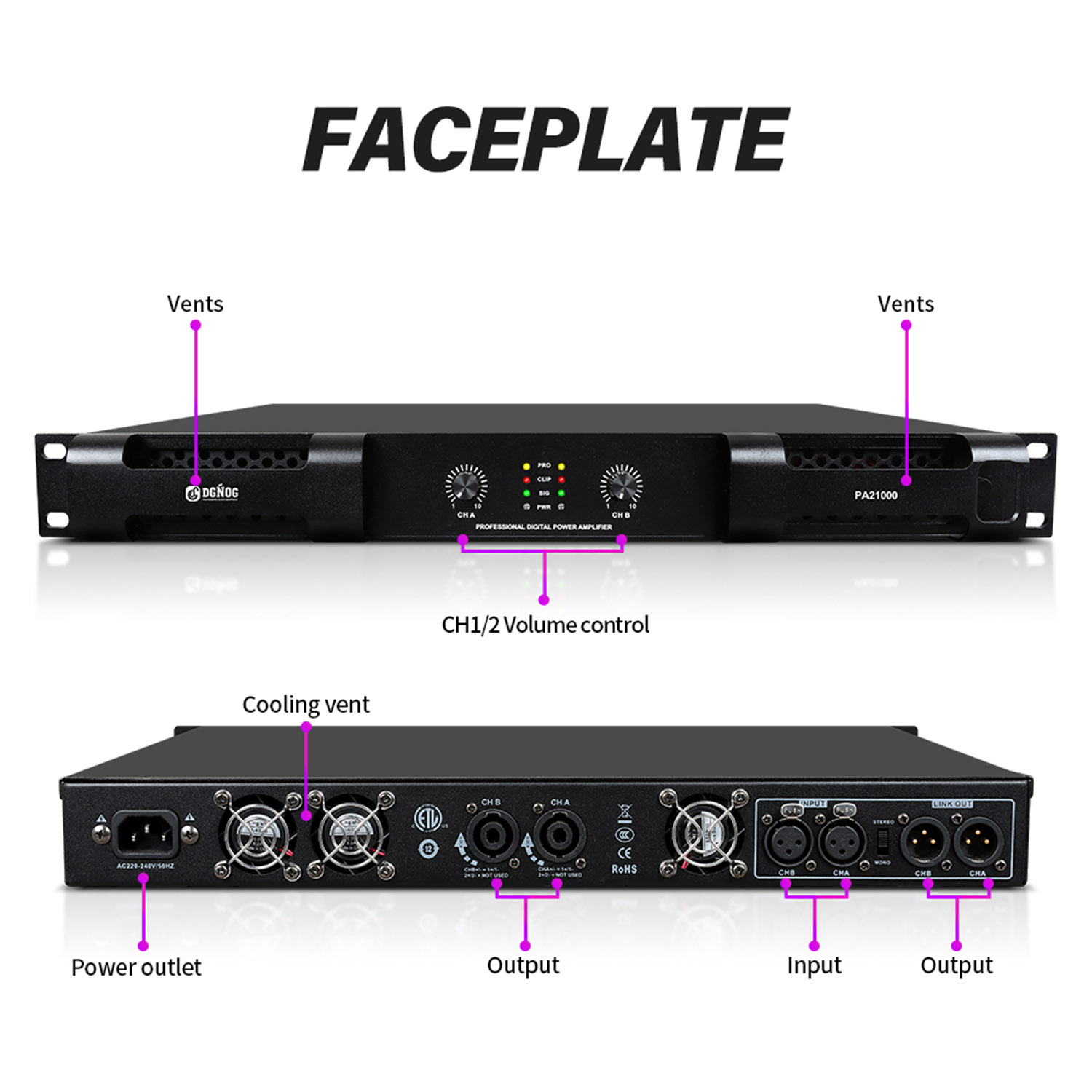 PA21000 digital power amplifier view 3