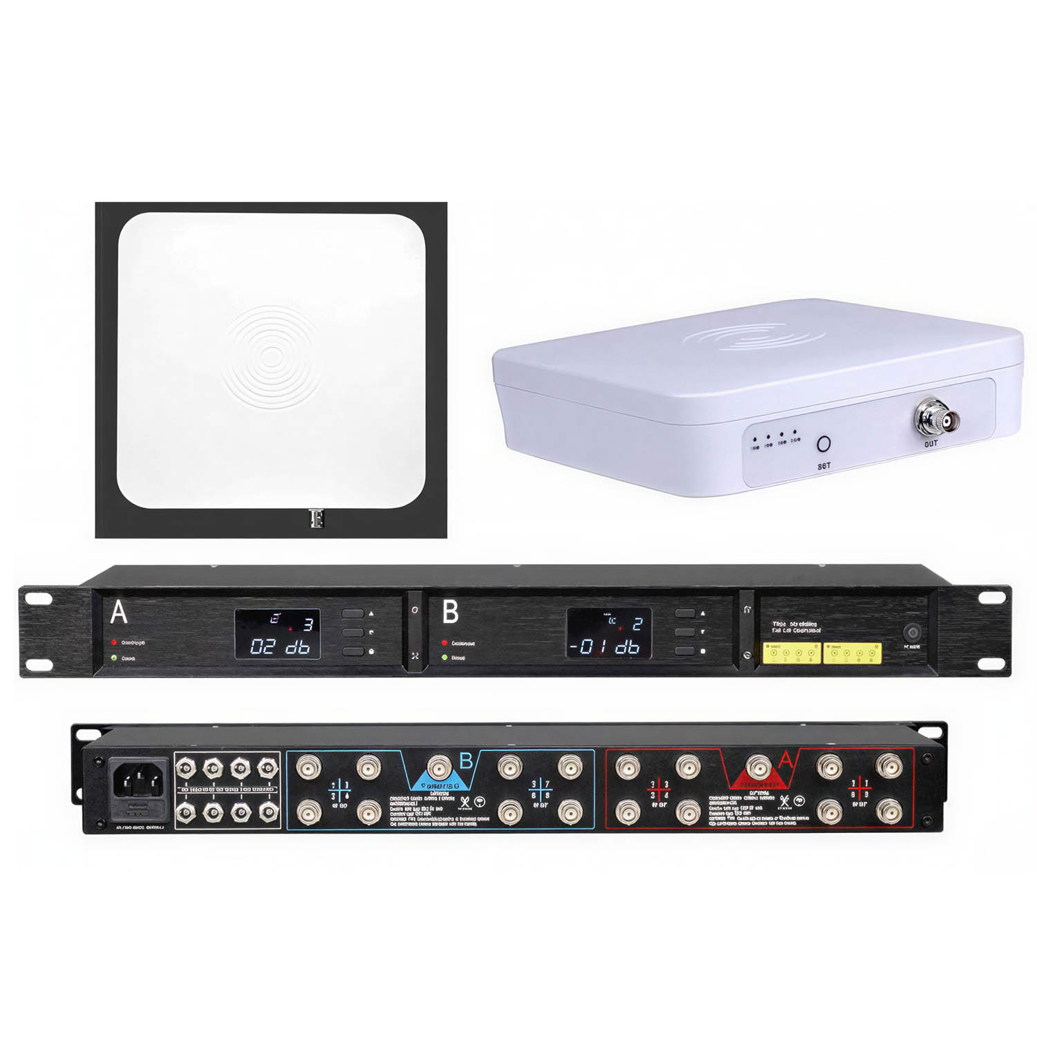 UA80+A3000 16-channel microphone antenna amplifier view 1