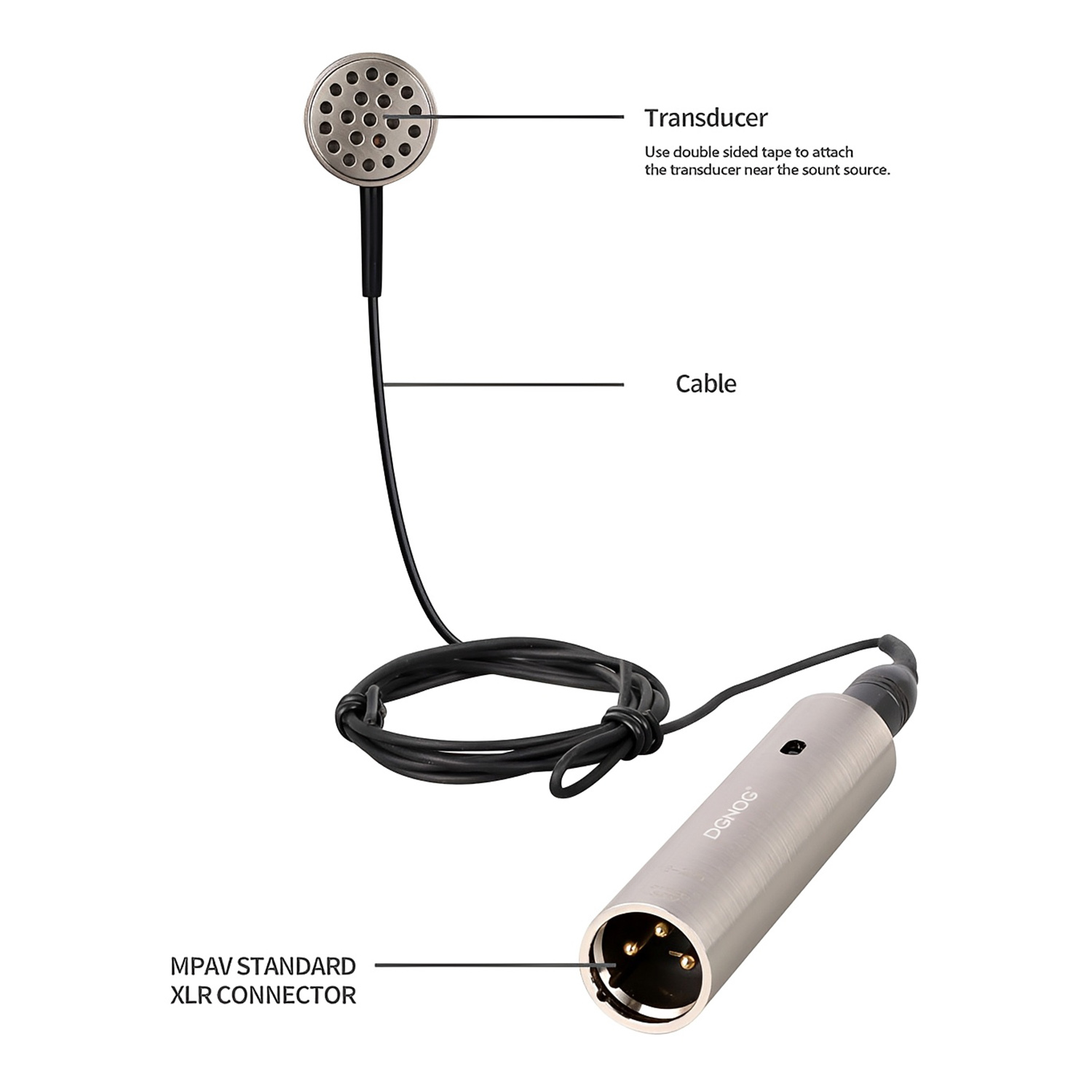 DG411 miniature string instrument pickup microphone view 3