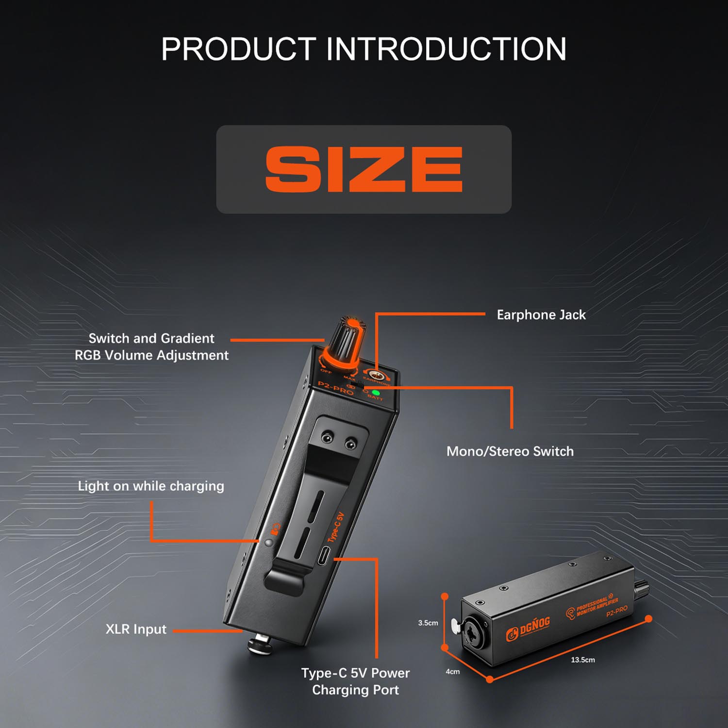 P2-PRO in-ear monitor headphone amplifier view 2
