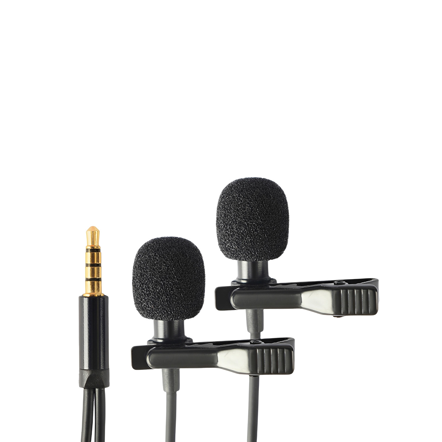 BY-M2D dual clip-on phone microphone view 1
