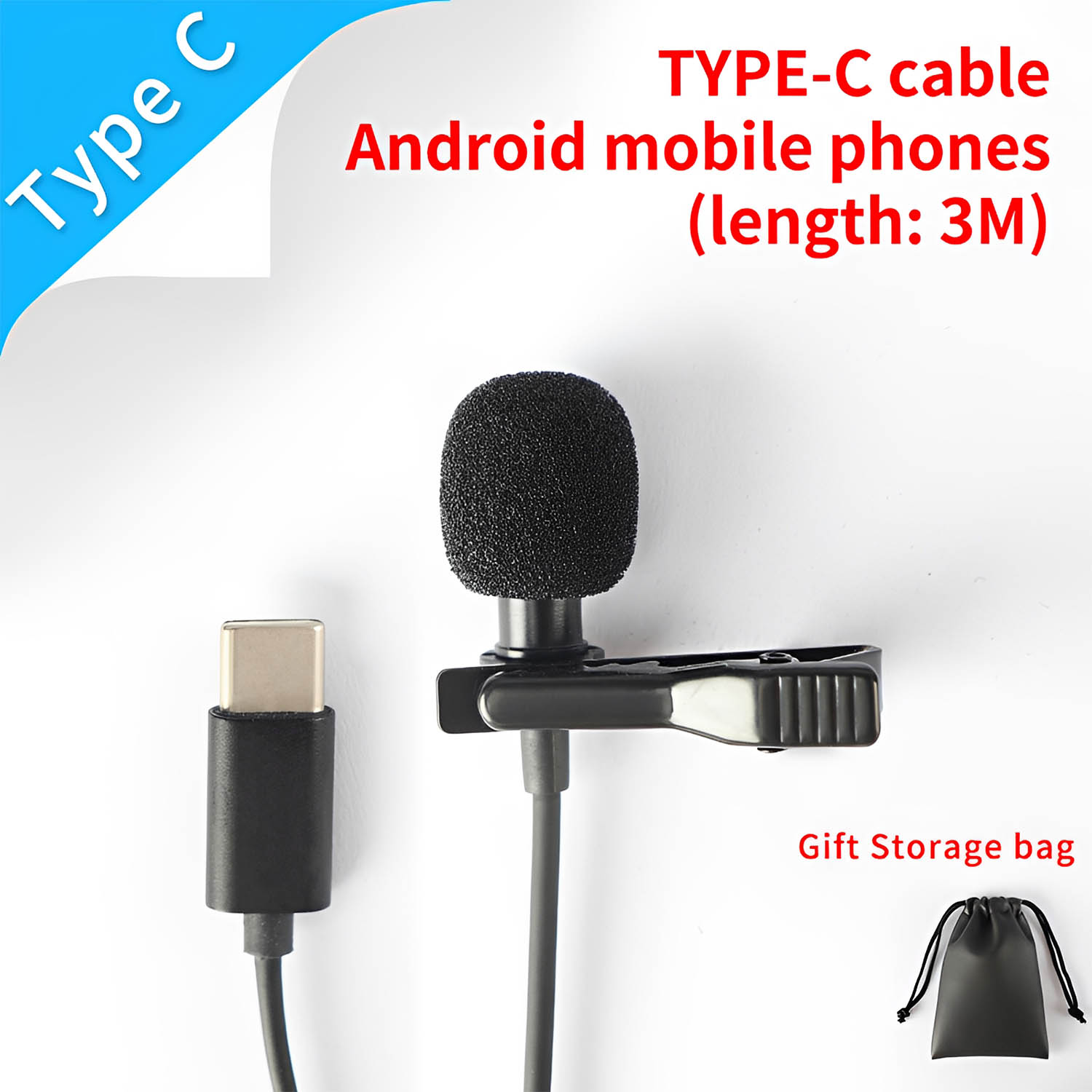 BY-M2PO mobile phone lavalier microphone view 2