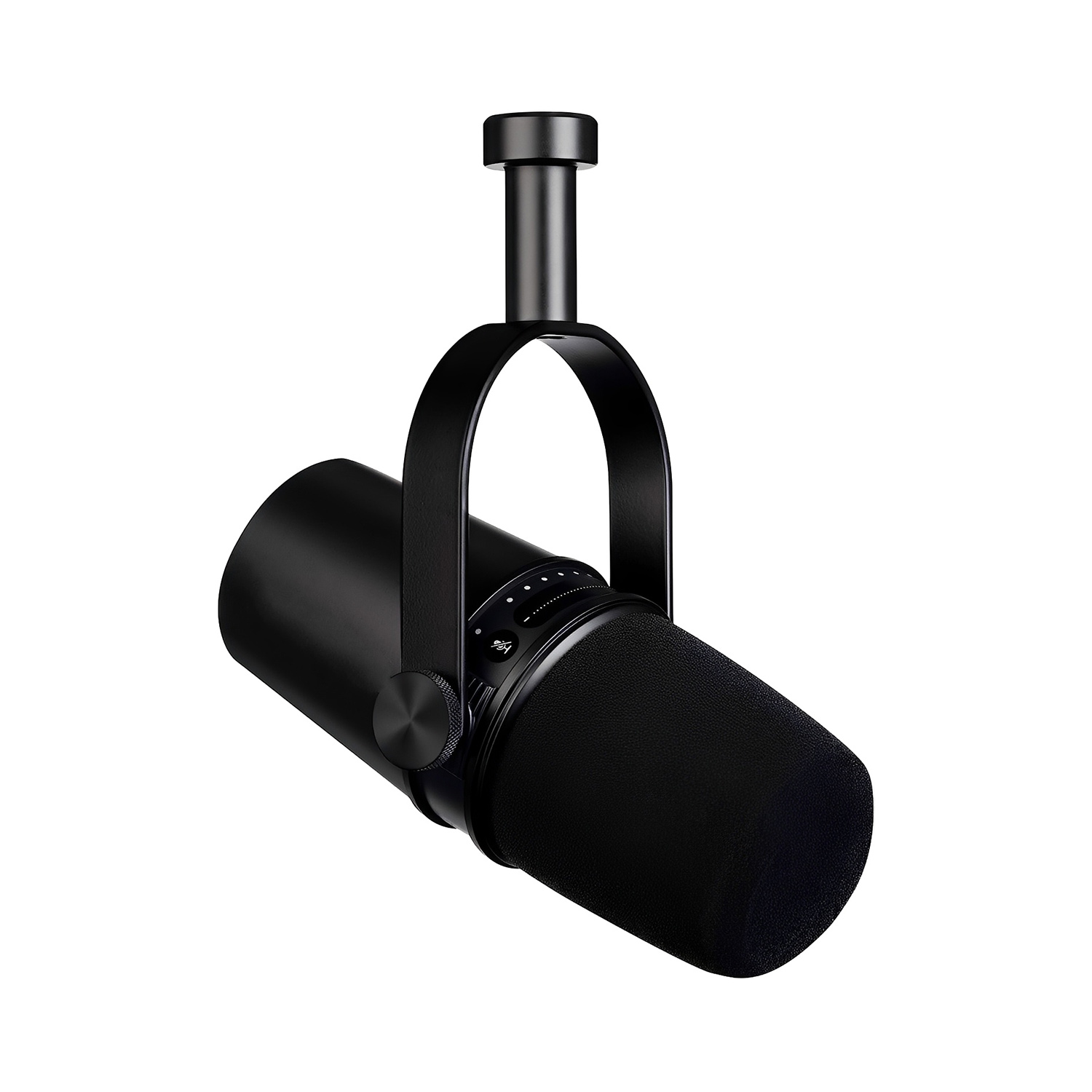 MV7 black USB XLR podcast microphone view 1