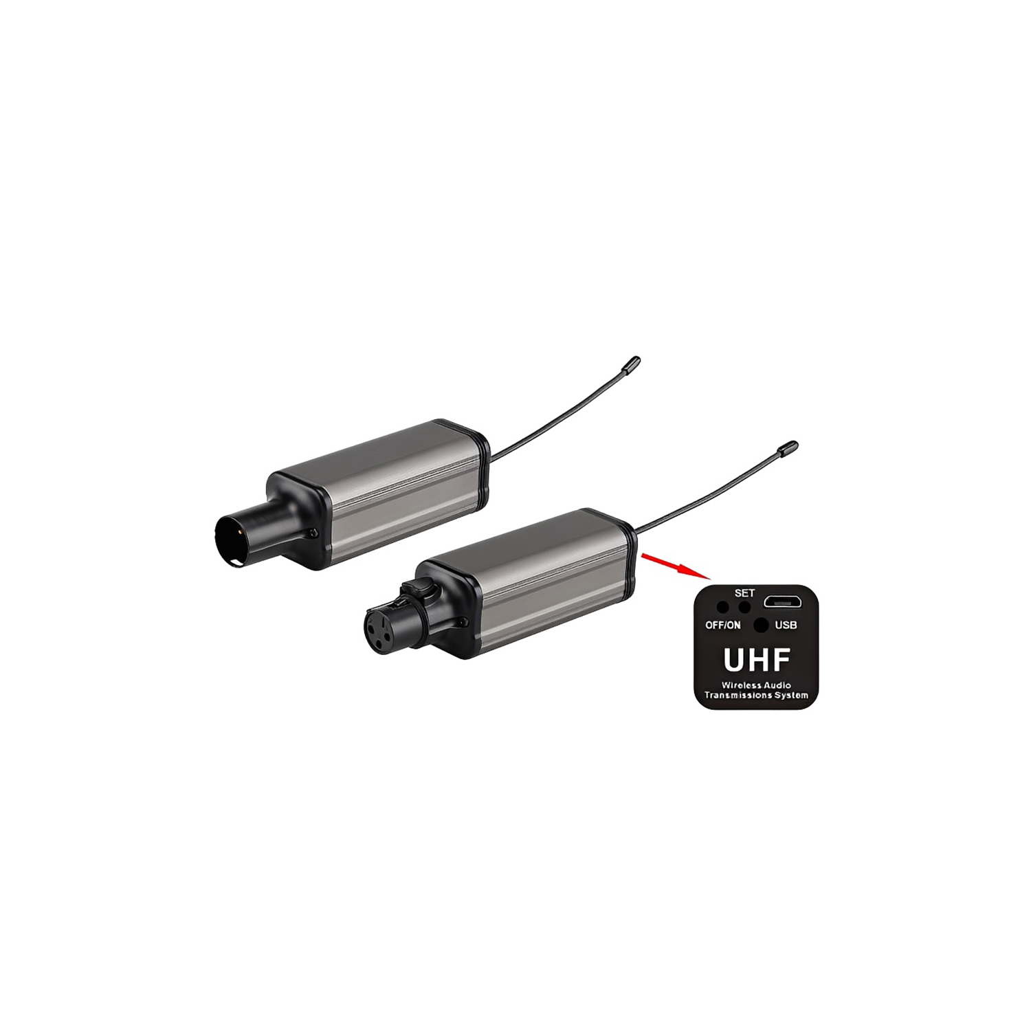 T-7 wireless XLR microphone converter view 2