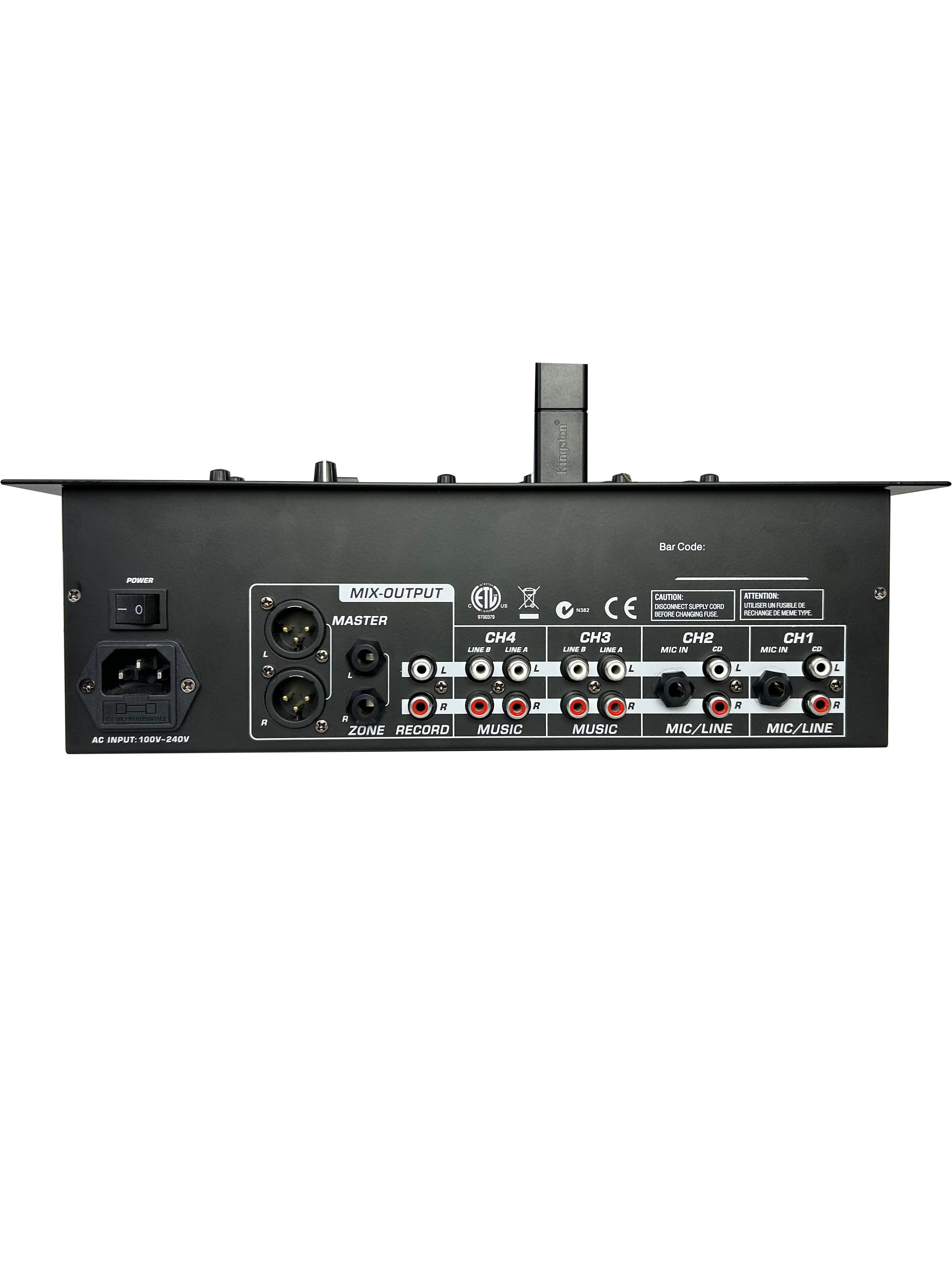 DGNOG DJM4000 professional DJ mixer rear panel connections