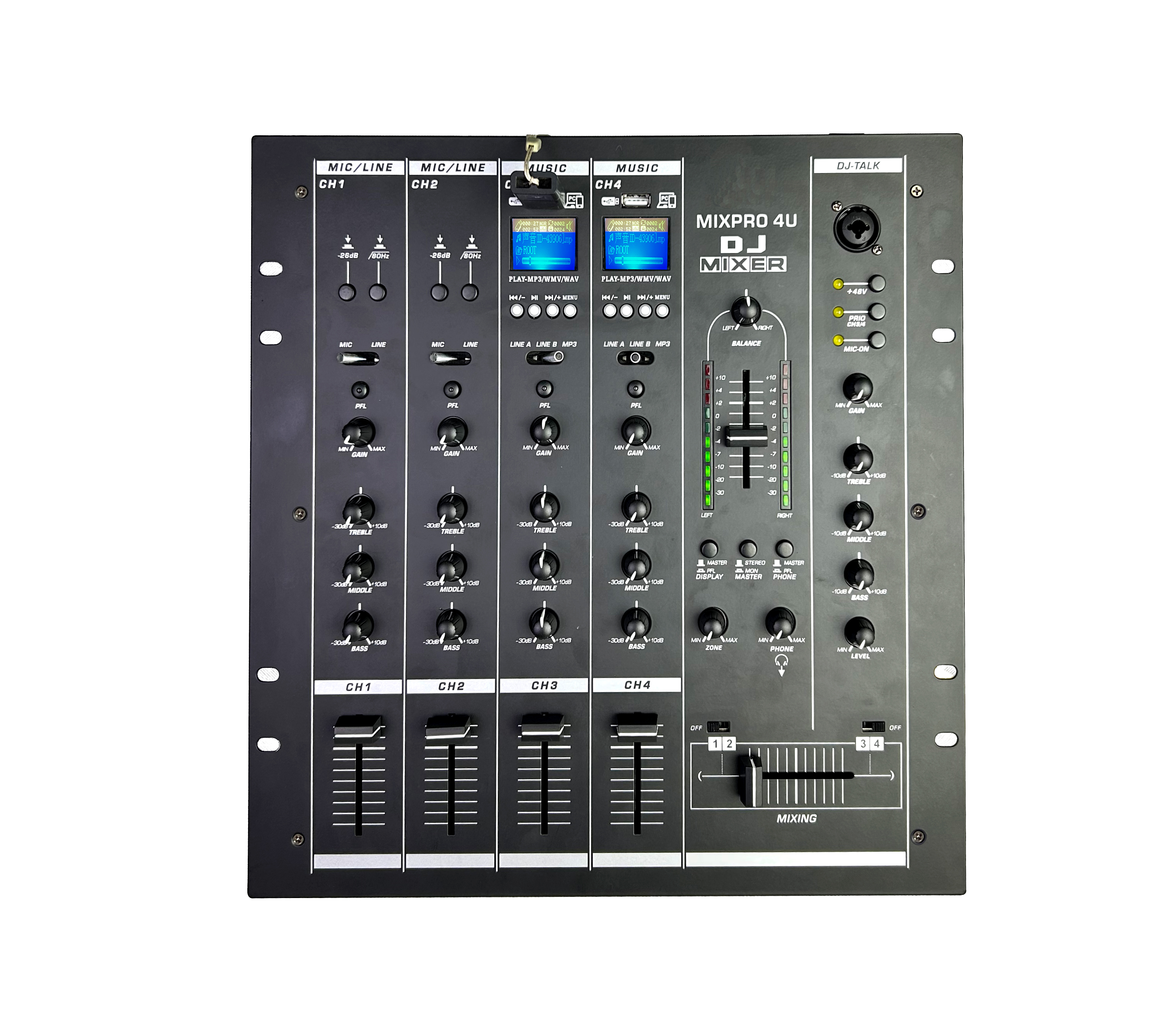 DGNOG DJM4000 professional DJ mixer front panel