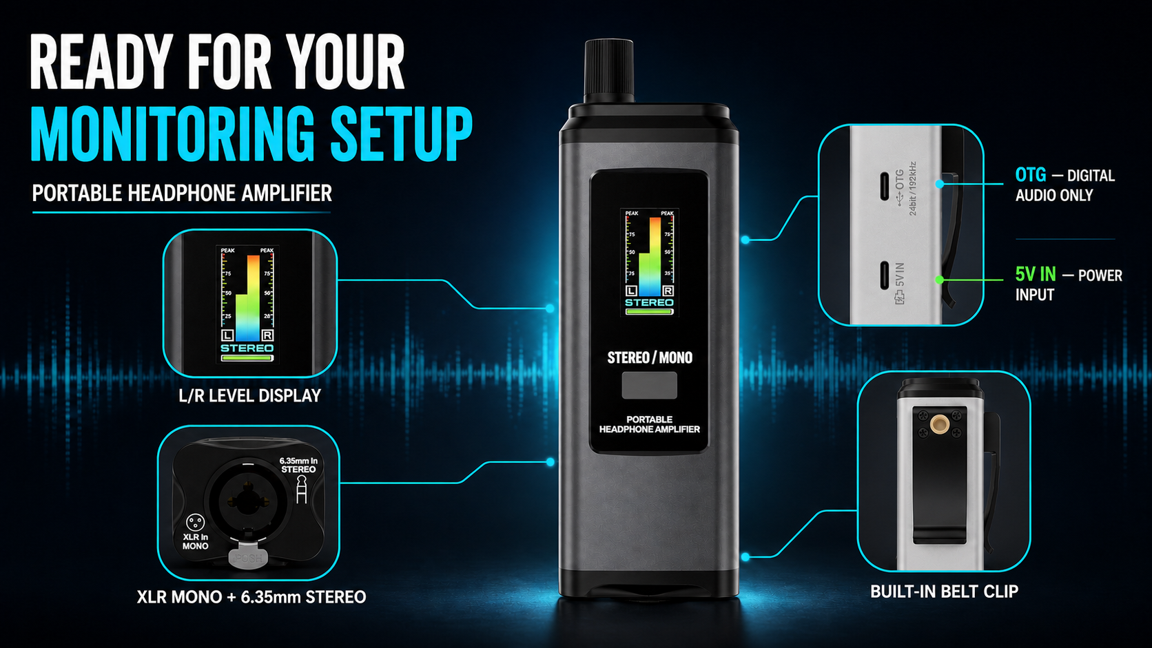 EMPX Portable Professional Monitor Headphone Amplifier product view