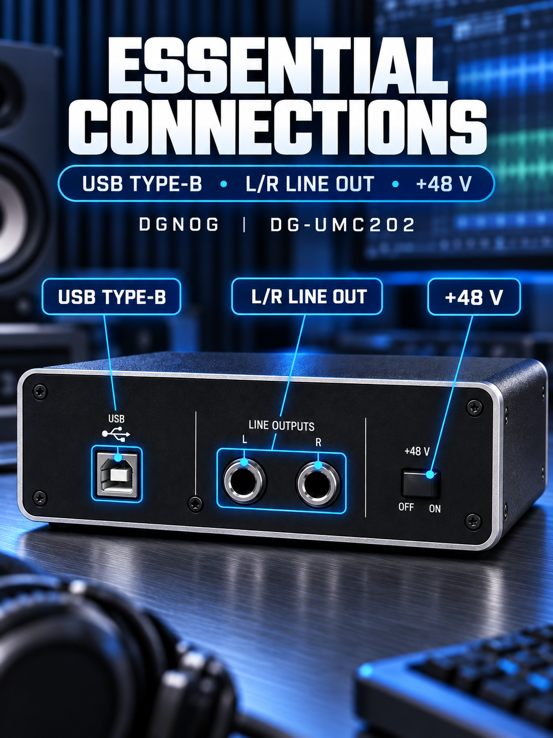 DGNOG DG-UMC202 2-In/2-Out USB Audio Interface product view